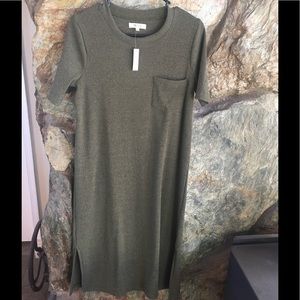 Madewell Ribbed Pocket Tee Midi Dress 